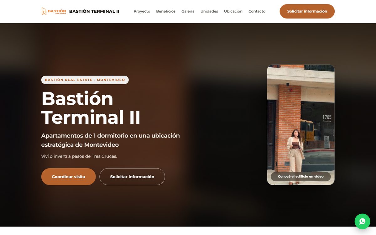 Captura del sitio de Bastión Real Estate
